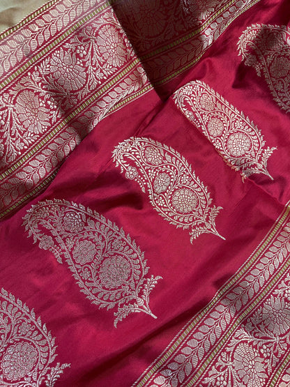 CREAM SILK PURE HANDLOOM BANARASI SAREE