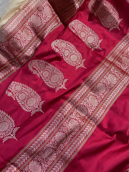 CREAM SILK PURE HANDLOOM BANARASI SAREE