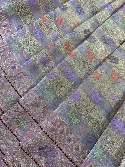 PINK TISSUE SILK PURE HANDLOOM BANARASI SAREE