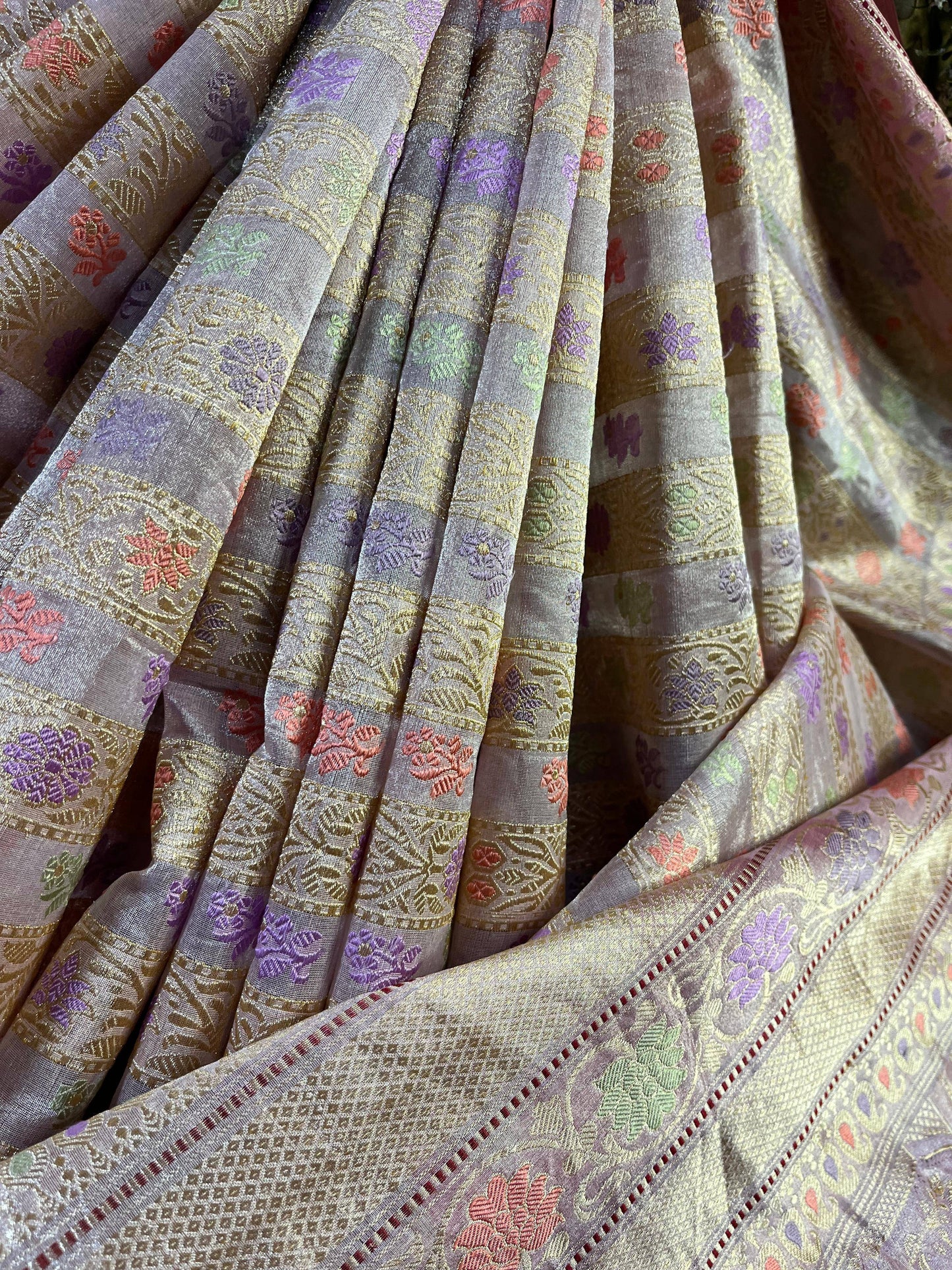 PINK TISSUE SILK PURE HANDLOOM BANARASI SAREE