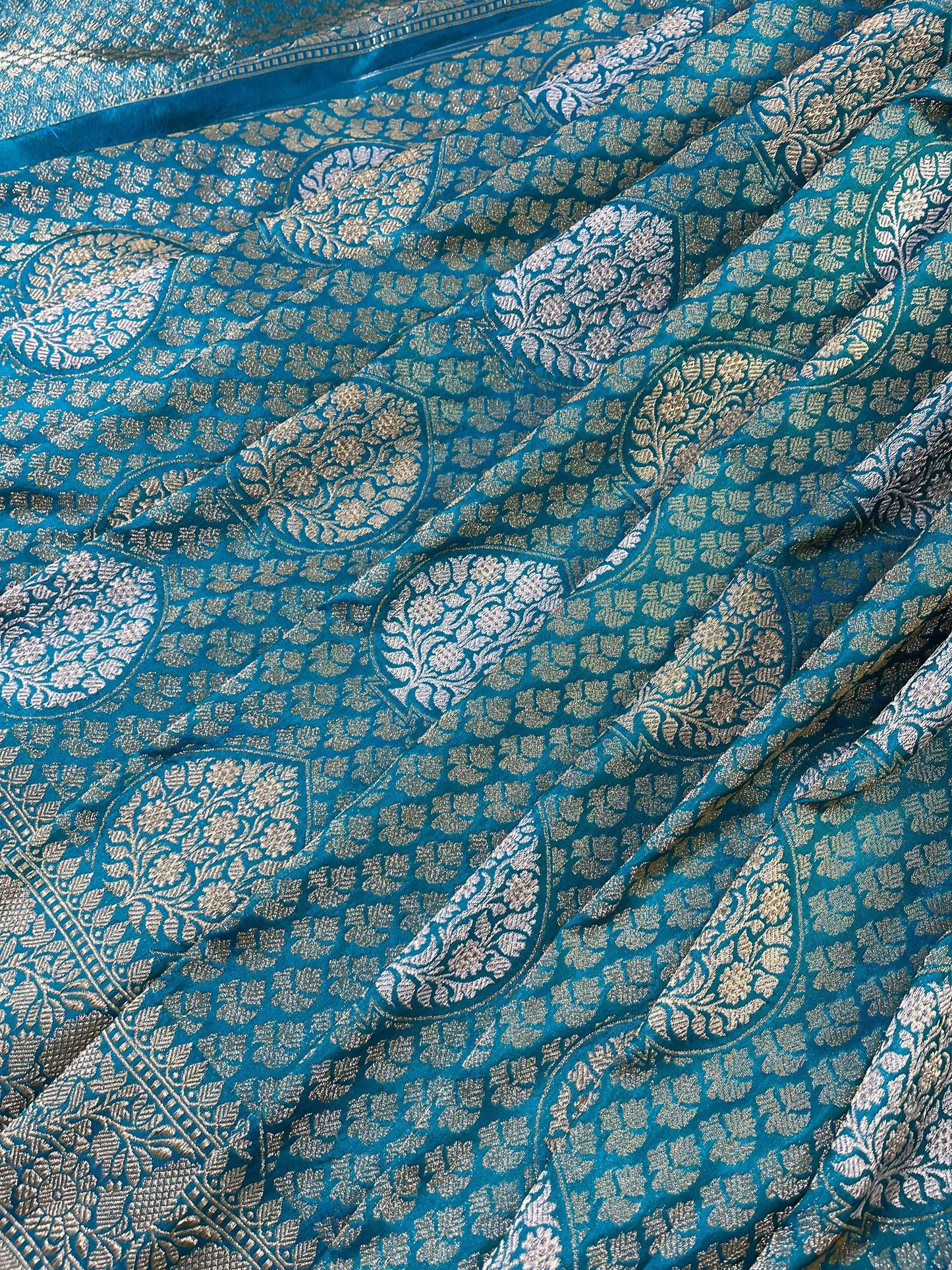 BLUE TISSUE SILK PURE HANDLOOM BANARASI SAREE