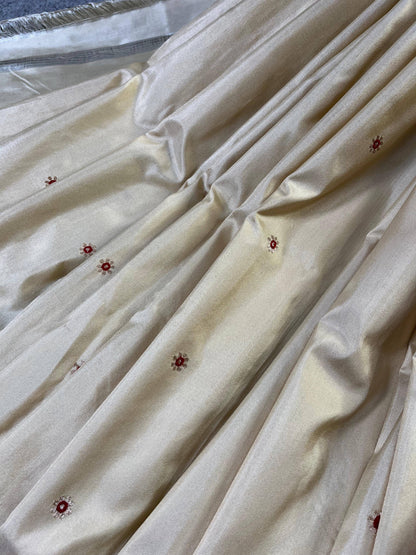 CREAM SILK PURE HANDLOOM BANARASI SAREE