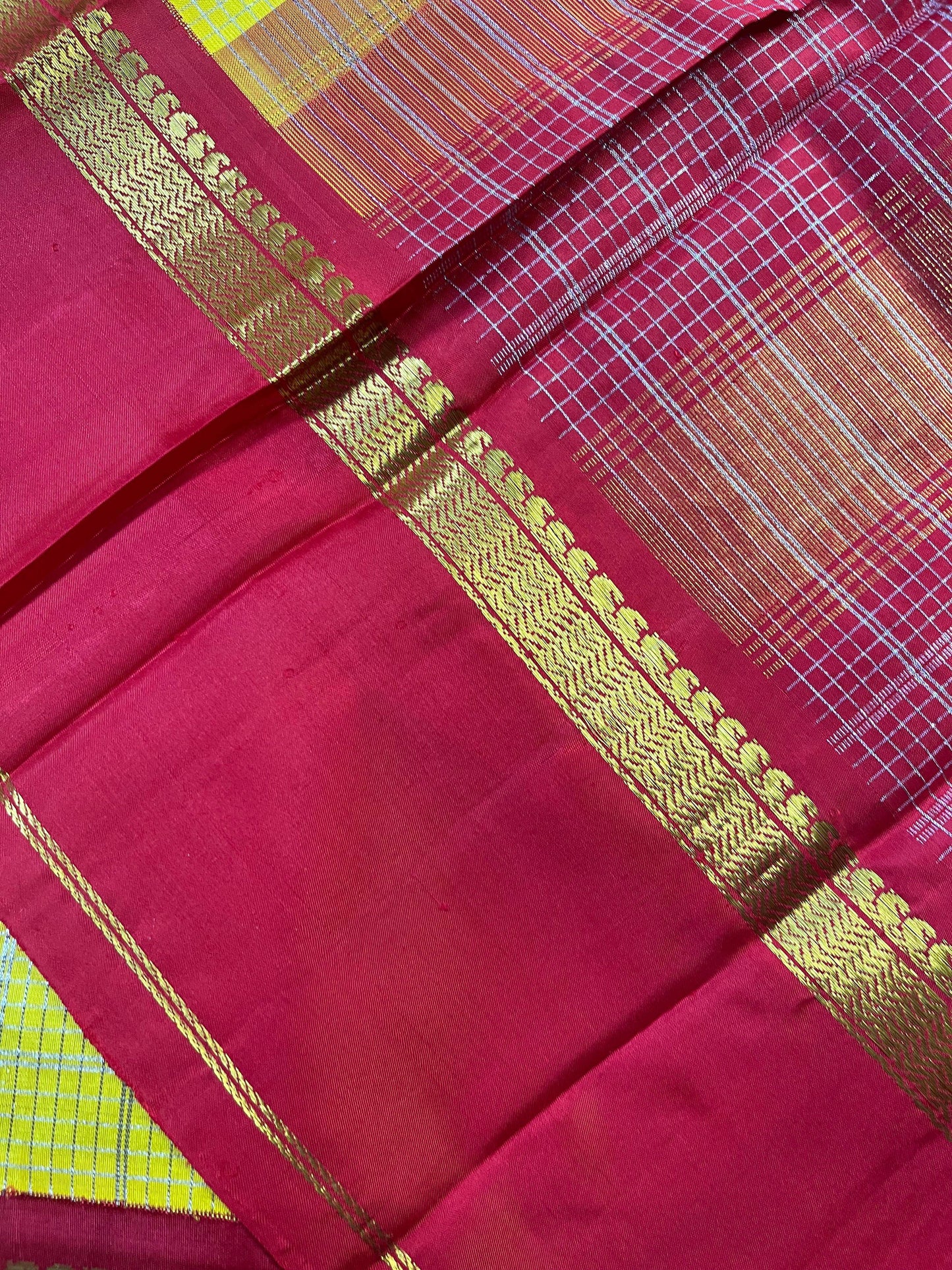 YELLOW SILK PURE HANDLOOM KANJIVARAM SAREE