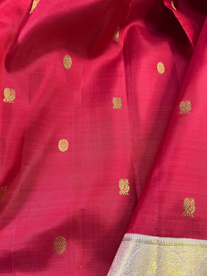 RED SILK PURE HANDLOOM KANJIVARAM SAREE