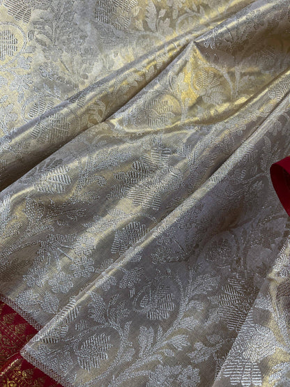 IVORY TISSUE SILK PURE HANDLOOM KANJIVARAM SAREE