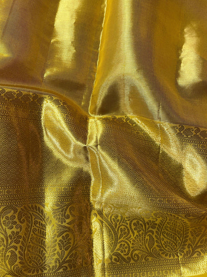 IVORY TISSUE SILK PURE HANDLOOM KANJIVARAM SAREE