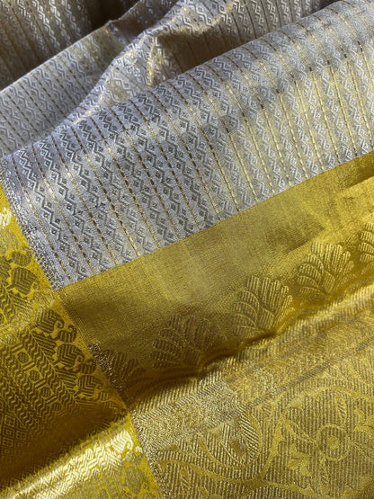IVORY TISSUE SILK PURE HANDLOOM KANJIVARAM SAREE