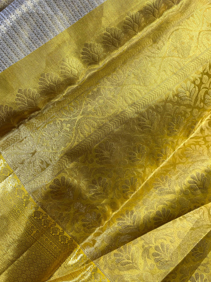 IVORY TISSUE SILK PURE HANDLOOM KANJIVARAM SAREE