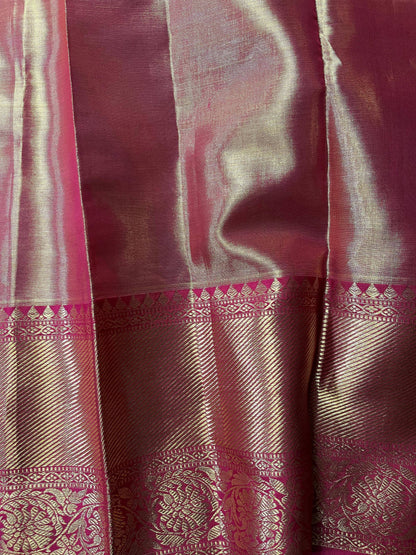 IVORY TISSUE SILK PURE HANDLOOM KANJIVARAM SAREE