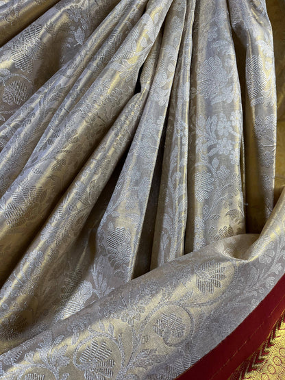 IVORY TISSUE SILK PURE HANDLOOM KANJIVARAM SAREE