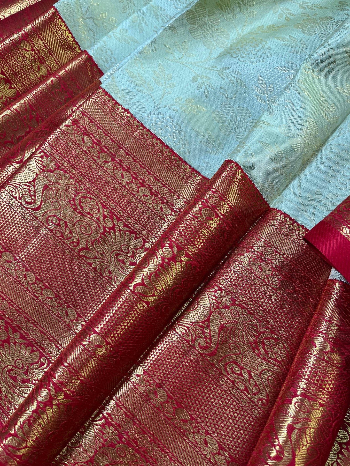 IVORY SILK PURE HANDLOOM KANJIVARM SAREE