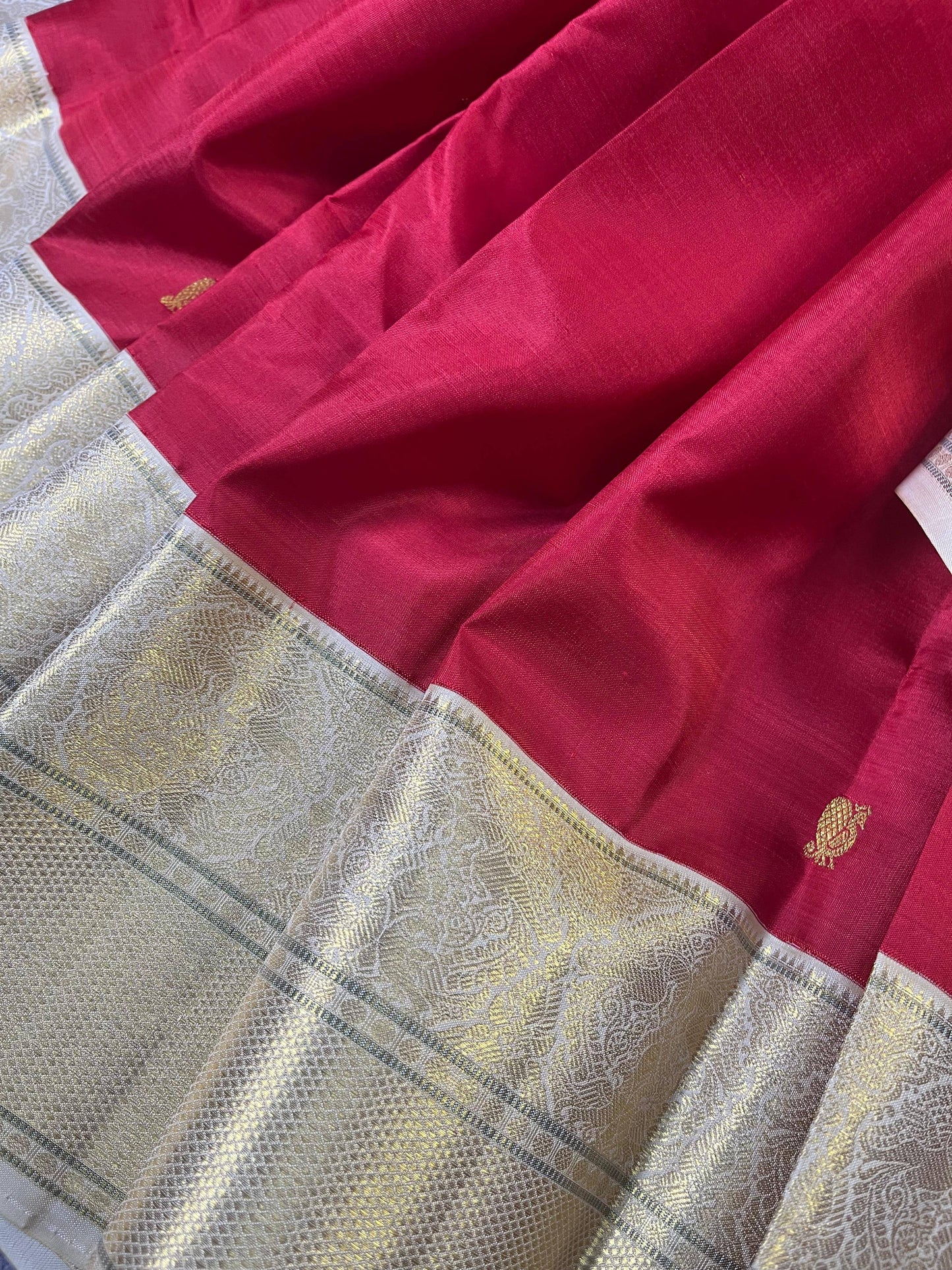 RED SILK PURE HANDLOOM KANJIVARAM SAREE