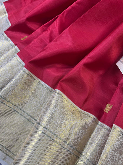 RED SILK PURE HANDLOOM KANJIVARAM SAREE