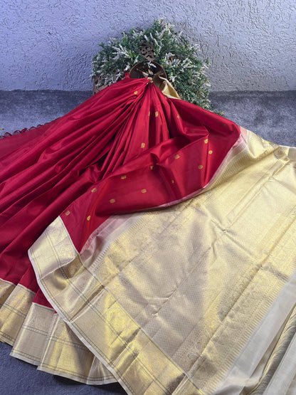 RED SILK PURE HANDLOOM KANJIVARAM SAREE