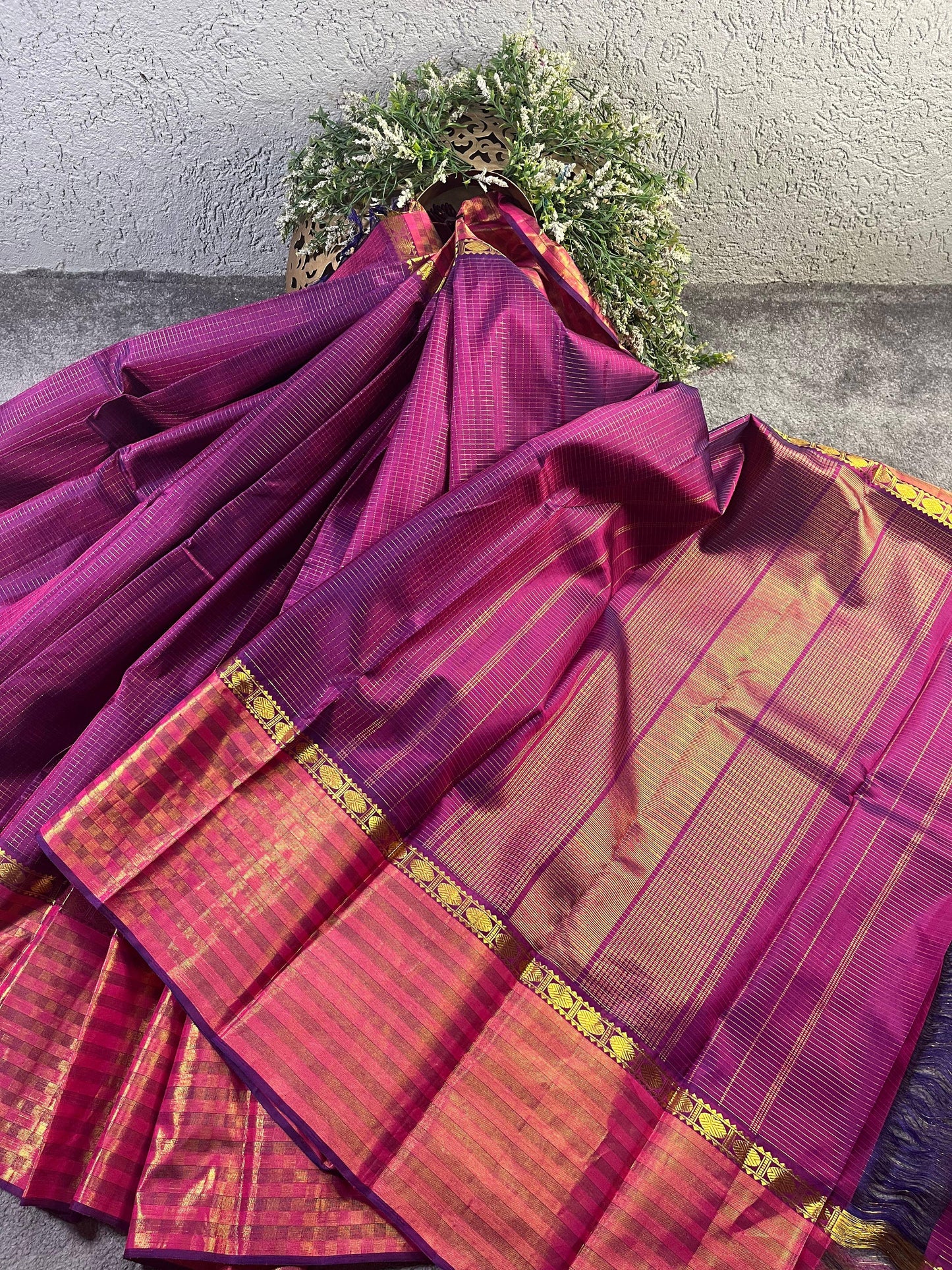 MAJENTA SILK PURE HANDLOOM KANJIVARAM SAREE