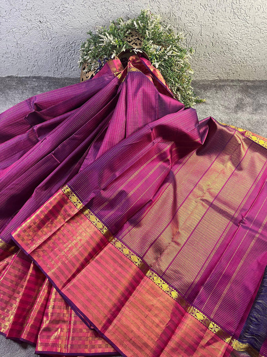 MAJENTA SILK PURE HANDLOOM KANJIVARAM SAREE