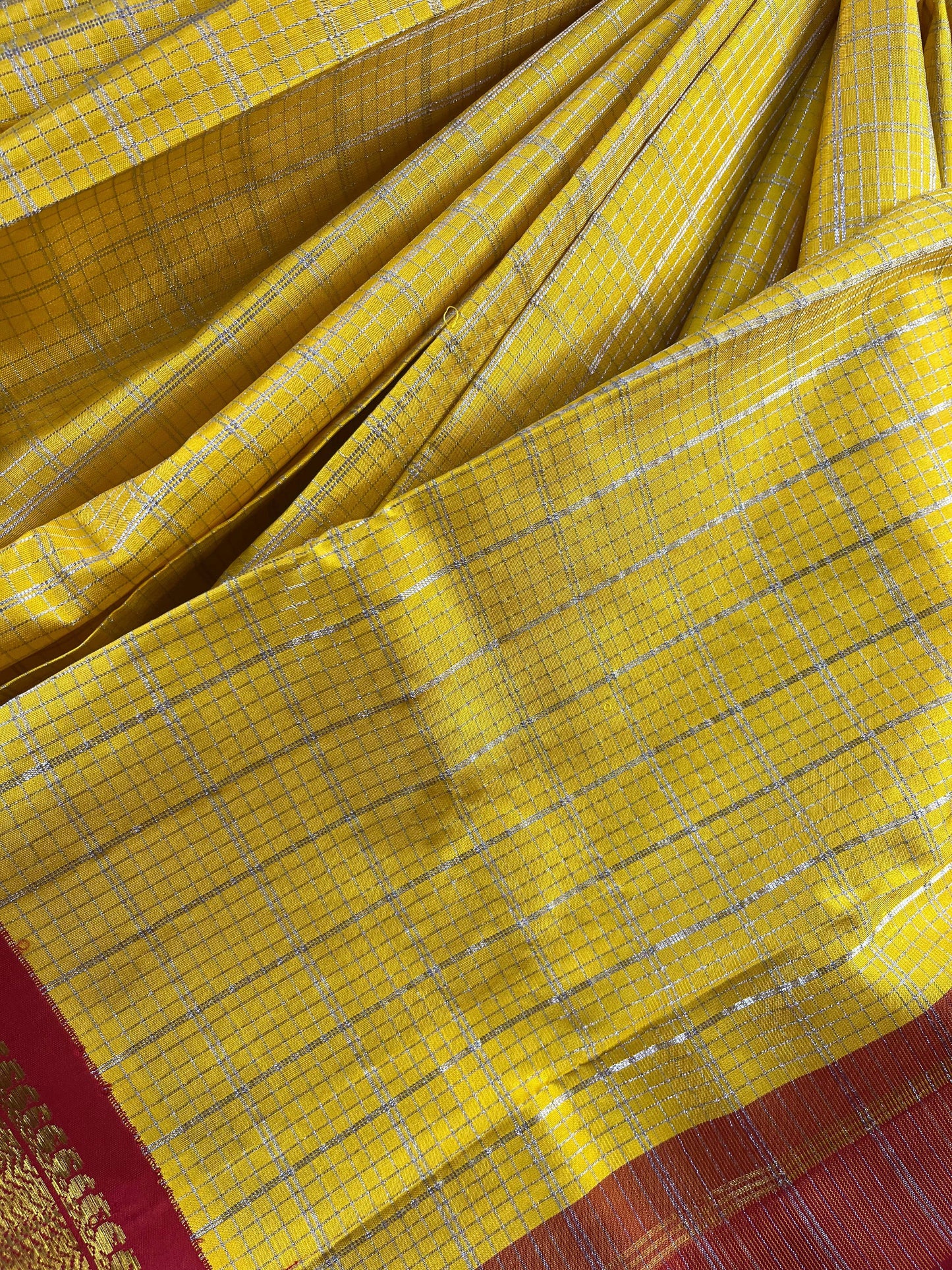 YELLOW SILK PURE HANDLOOM KANJIVARAM SAREE