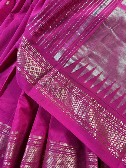 PINK COTTON PURE HANDLOOM PAITHANI SAREE