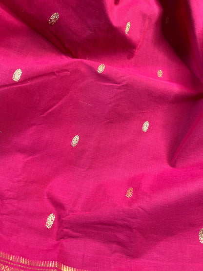 PINK COTTON PURE HANDLOOM PAITHANI SAREE