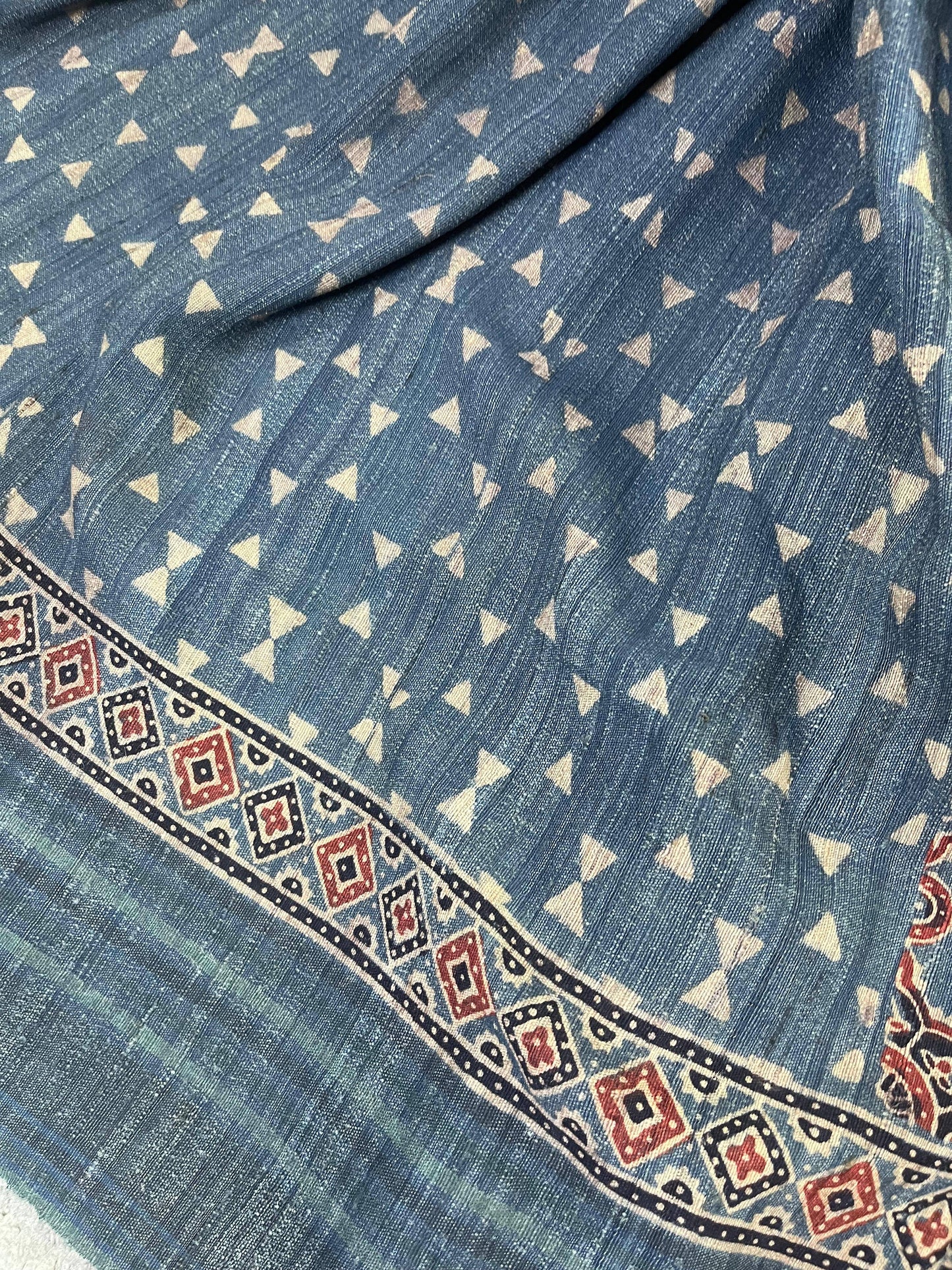 BLUE TASSAR SILK PURE HANDLOOM BHUJODI SAREE