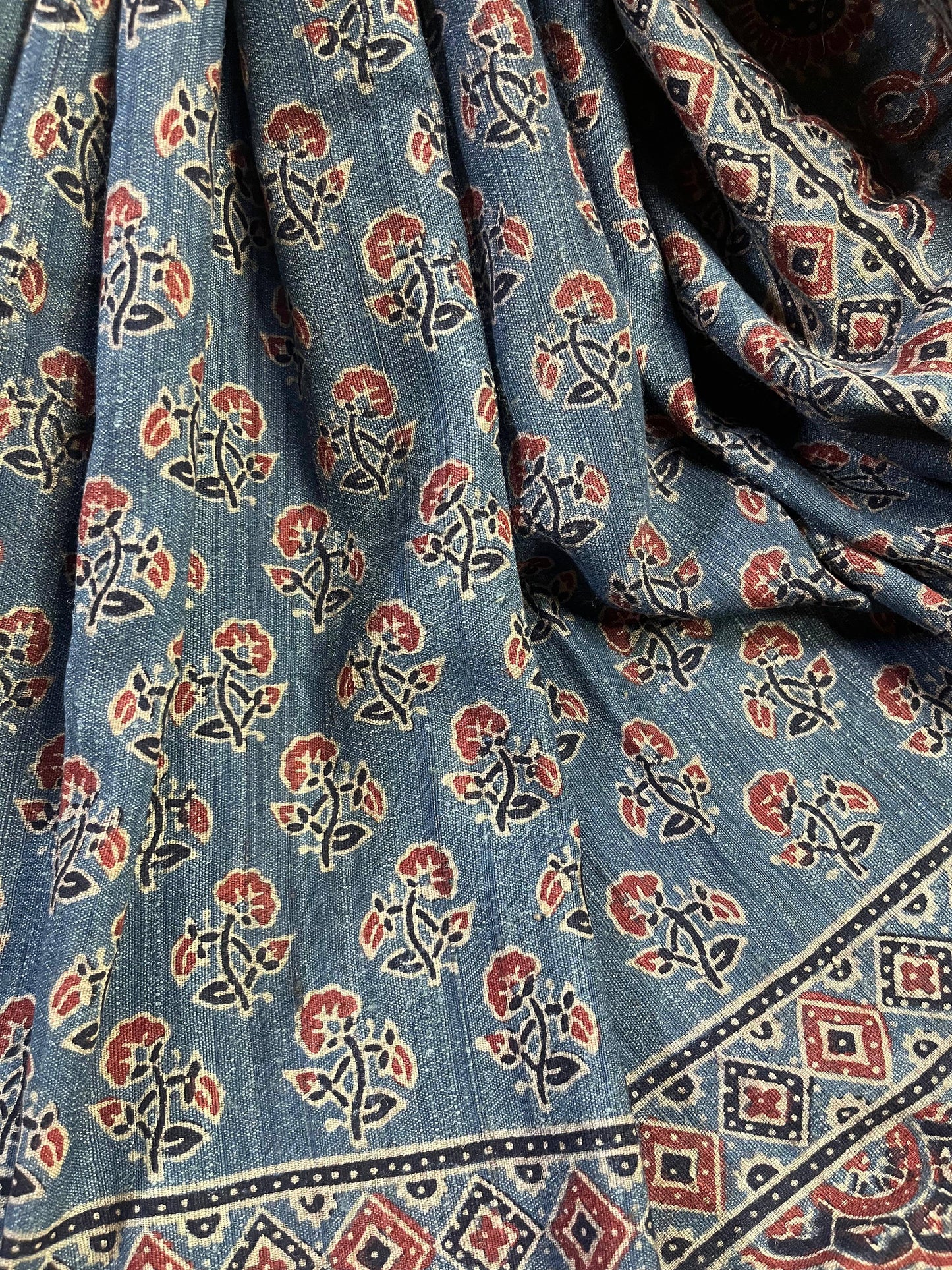 BLUE TASSAR SILK PURE HANDLOOM BHUJODI SAREE