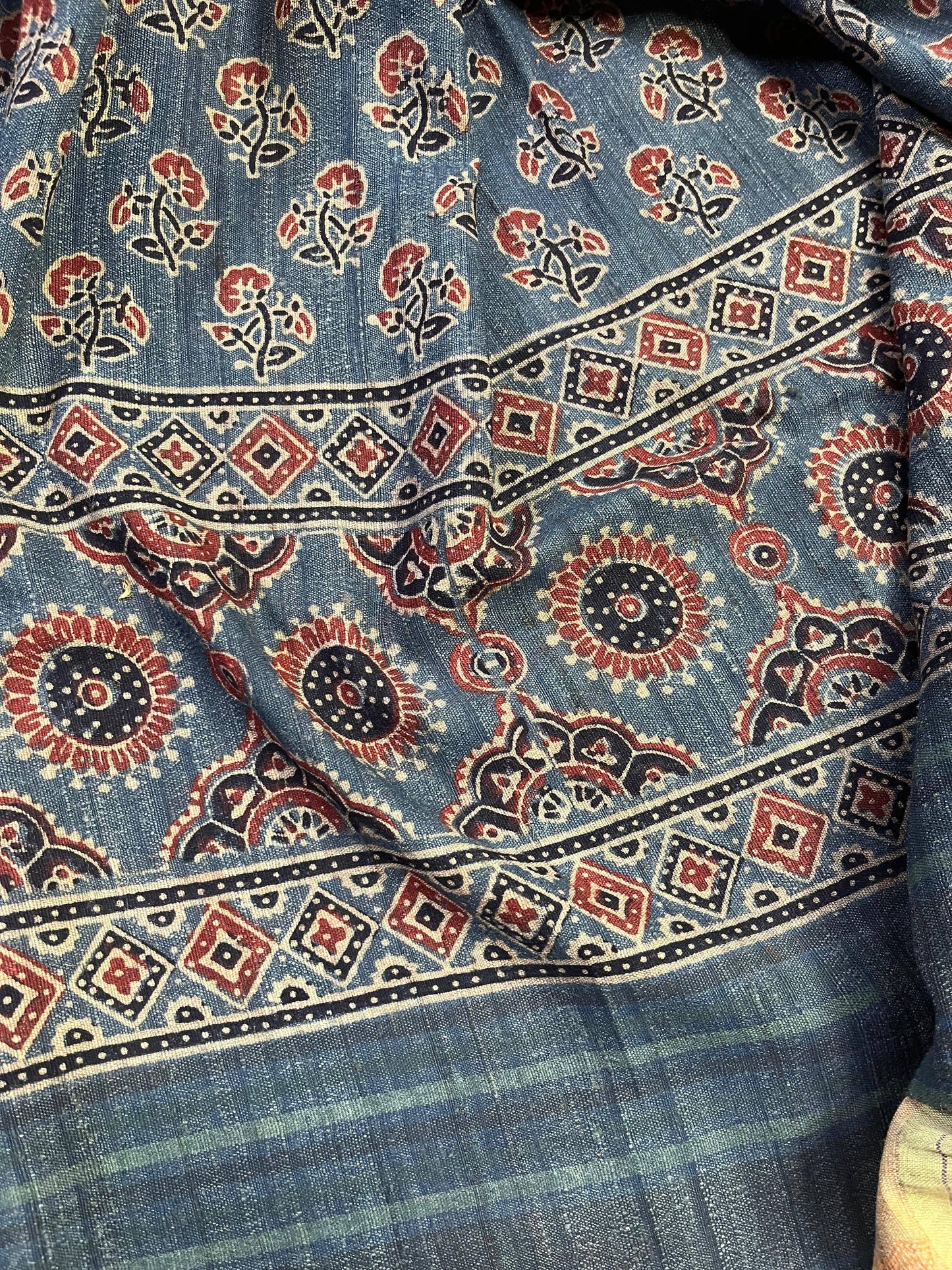 BLUE TASSAR SILK PURE HANDLOOM BHUJODI SAREE
