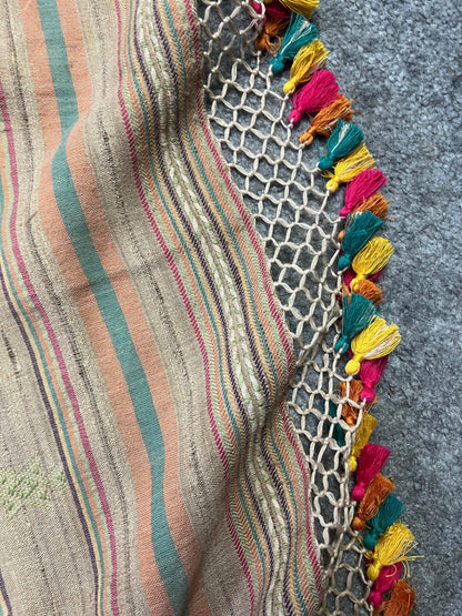BLUE TASSAR SILK PURE HANDLOOM BHUJODI SAREE