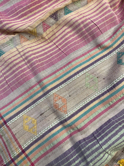 BLUE TASSAR SILK PURE HANDLOOM BHUJODI SAREE