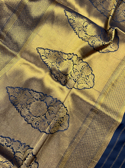 GOLD KATAN TISSUE PURE HANDLOOM BANARASI SAREE