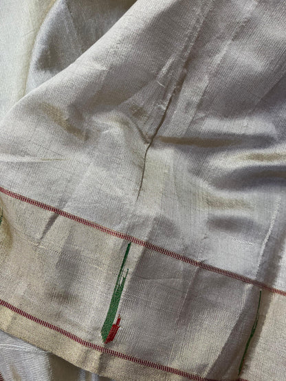 IVORY TISSUE PURE HANDLOOM PAITHANI SAREE