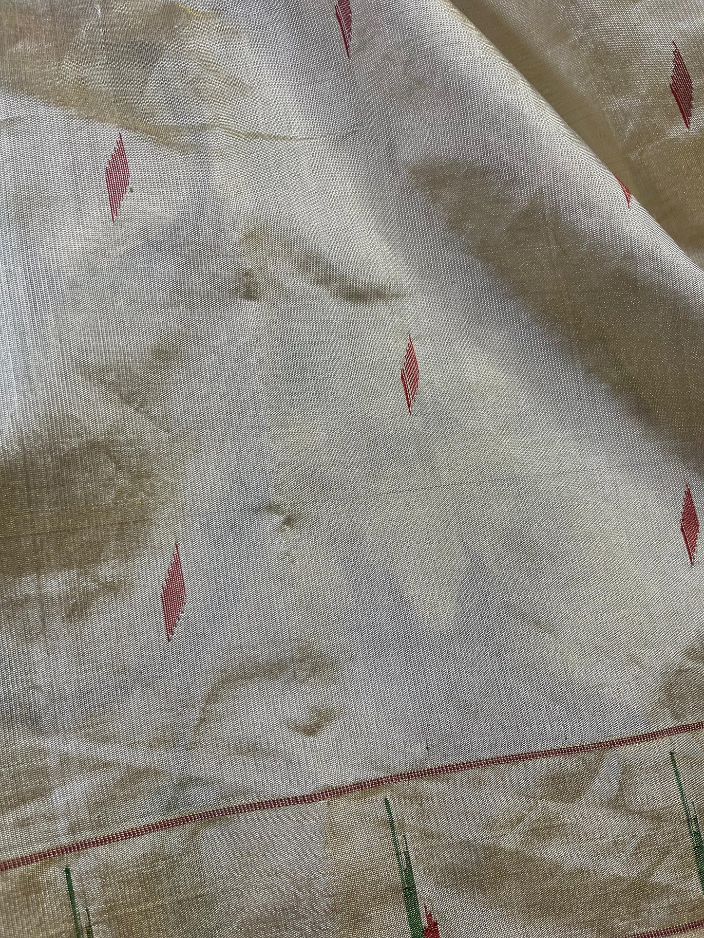 IVORY TISSUE PURE HANDLOOM PAITHANI SAREE
