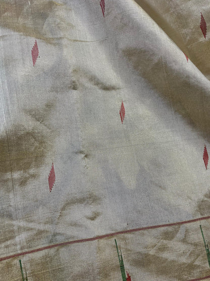 IVORY TISSUE PURE HANDLOOM PAITHANI SAREE