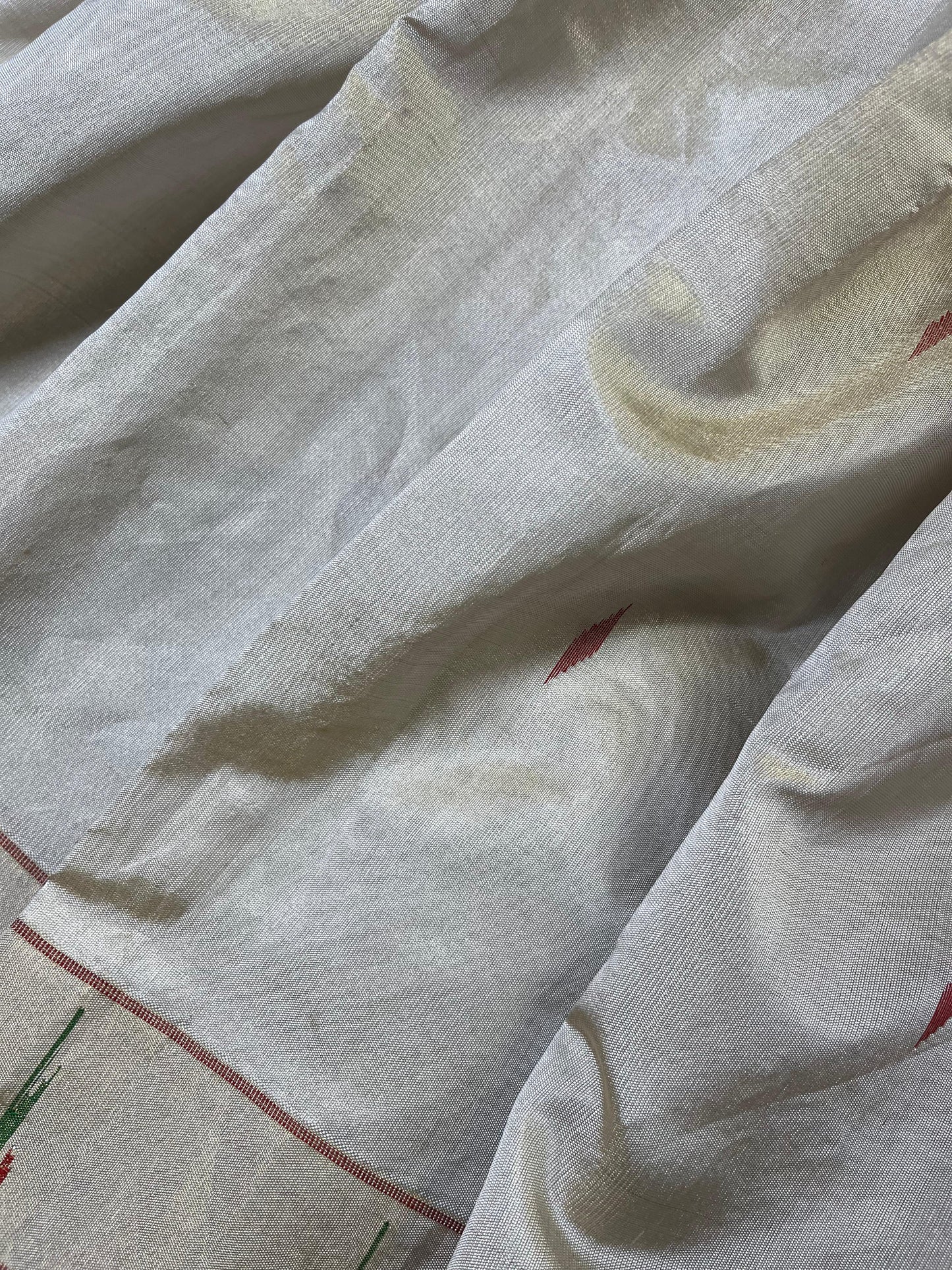 IVORY TISSUE PURE HANDLOOM PAITHANI SAREE