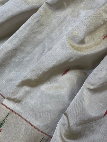 IVORY TISSUE PURE HANDLOOM PAITHANI SAREE