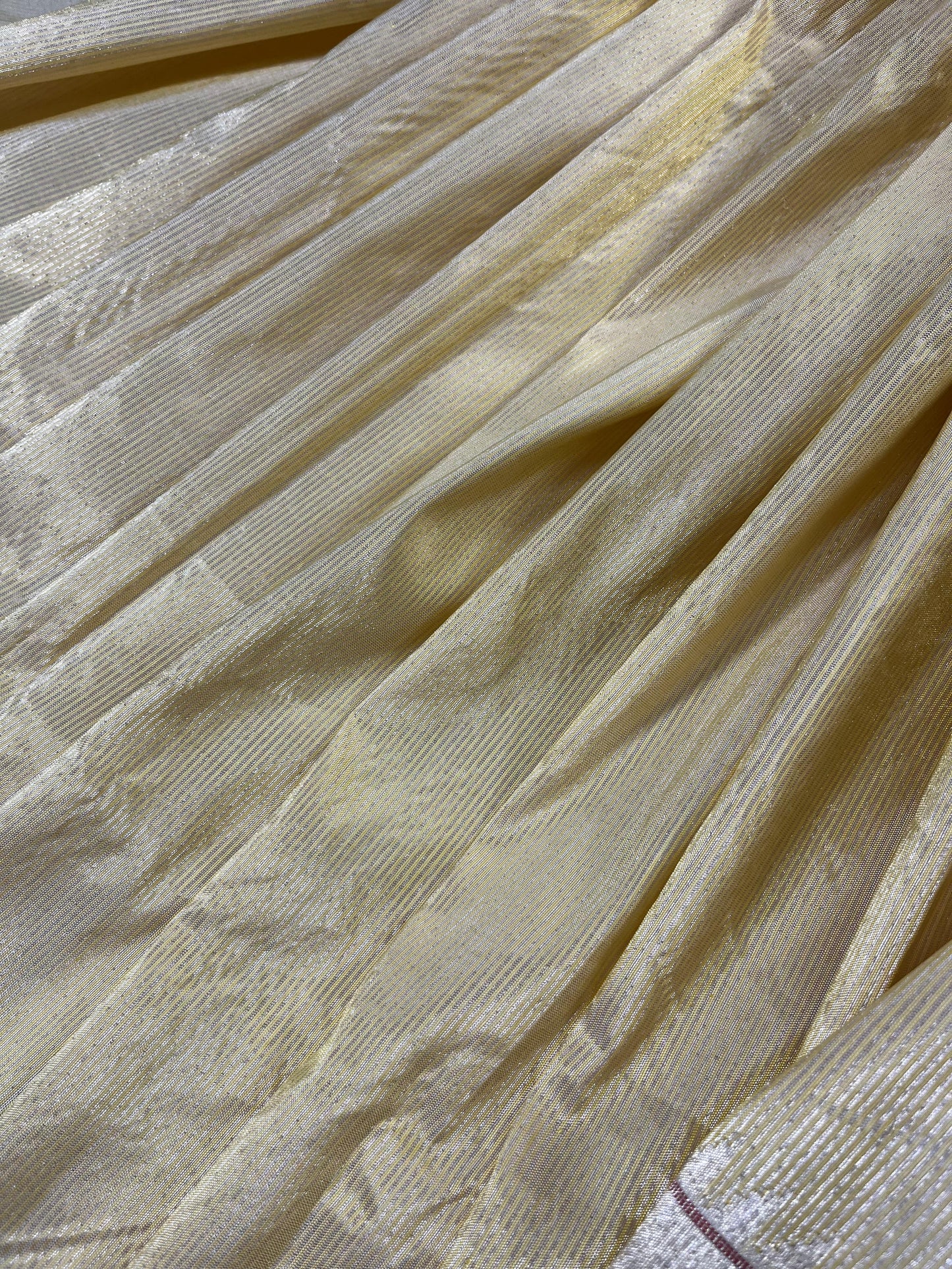 LIGHT YELLOW TISSUE PURE HANDLOOM PAITHANI SAREE
