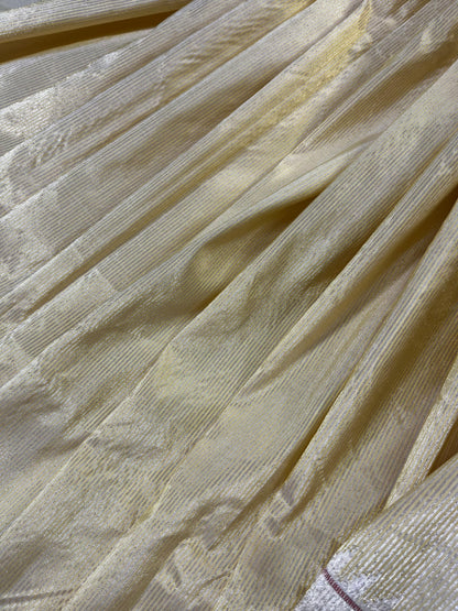 LIGHT YELLOW TISSUE PURE HANDLOOM PAITHANI SAREE