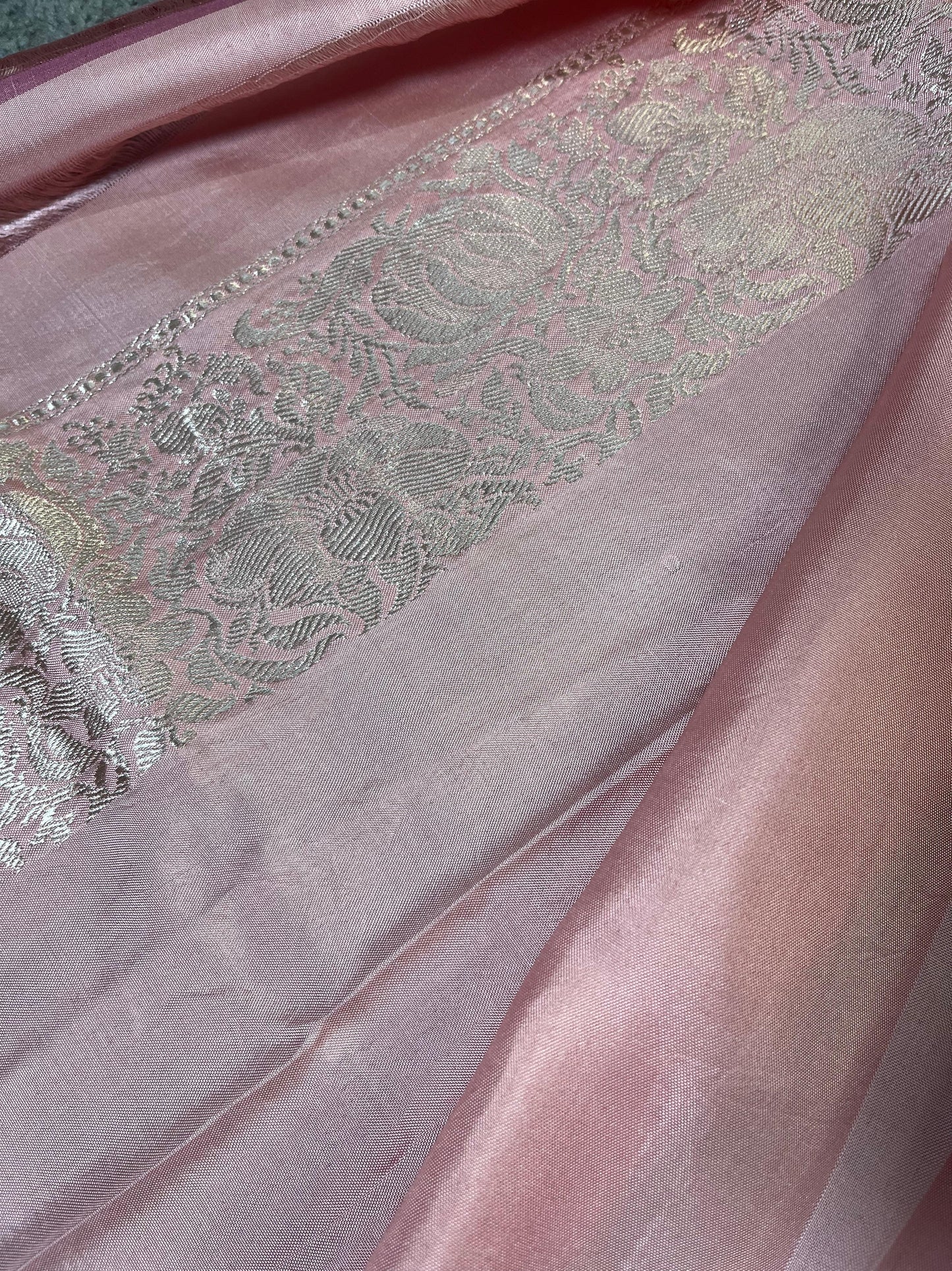 PINK DOUBLE SILK PURE HANDLOOM BANARASI SAREE