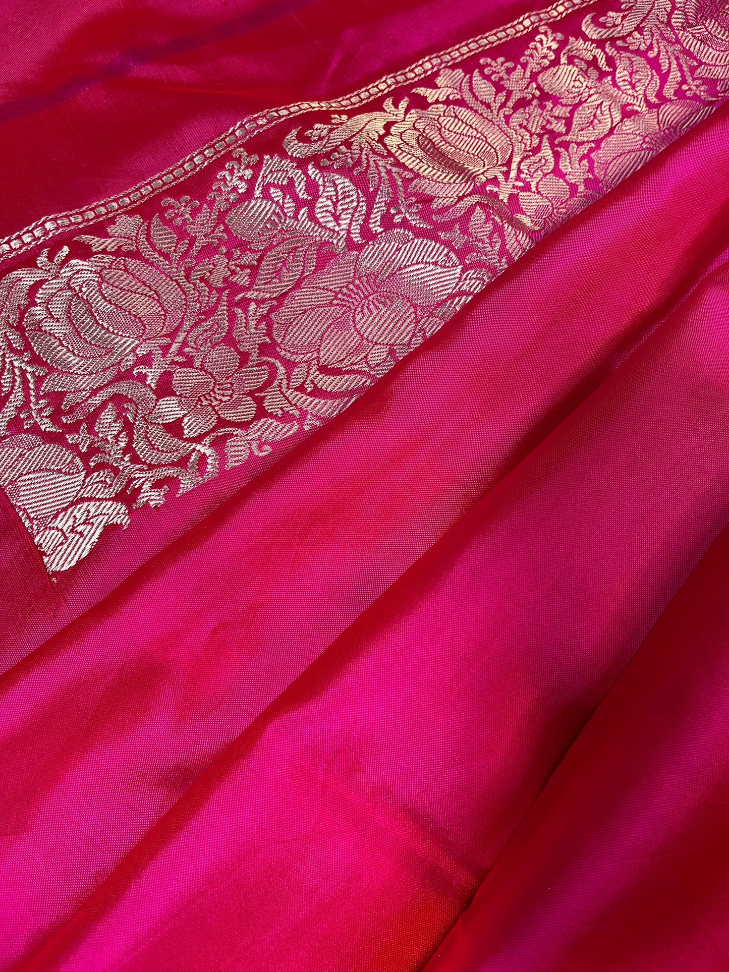 PINK DOUBLE SILK PURE HANDLOOM BANARASI SAREE