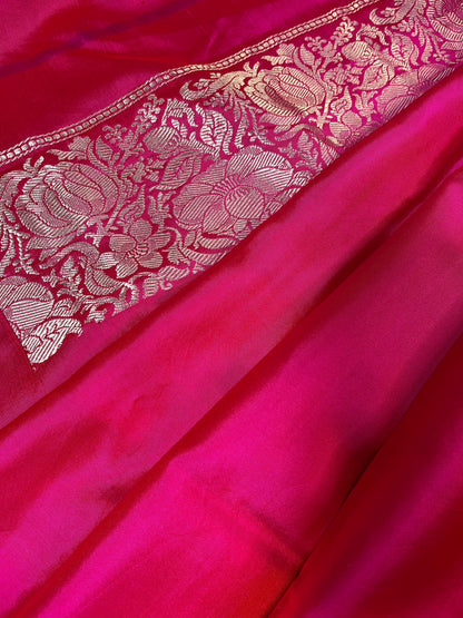 PINK DOUBLE SILK PURE HANDLOOM BANARASI SAREE