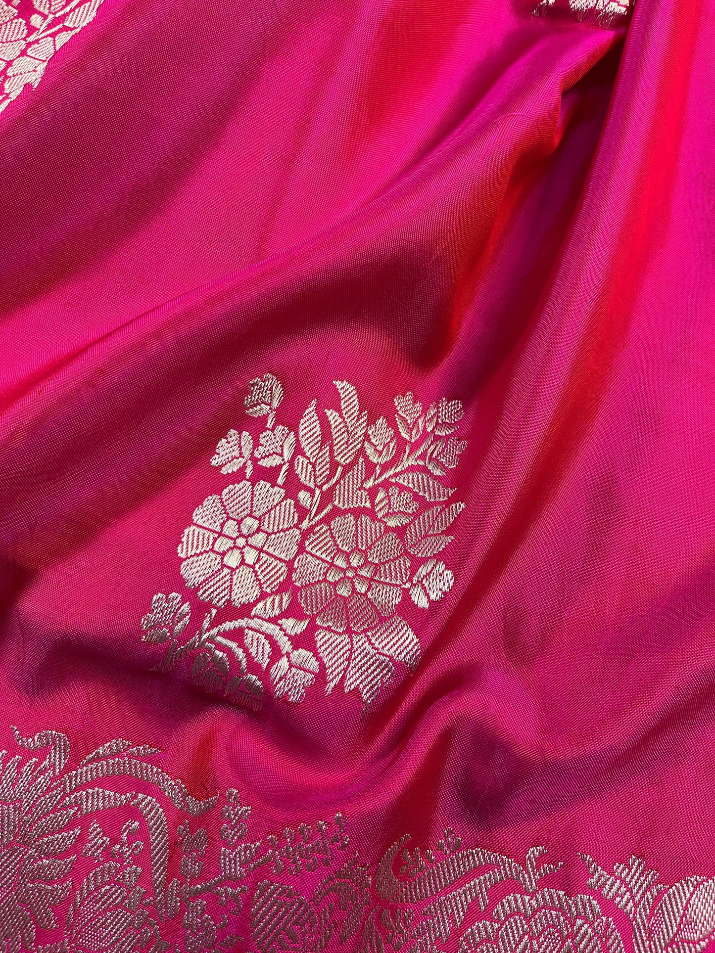 PINK DOUBLE SILK PURE HANDLOOM BANARASI SAREE