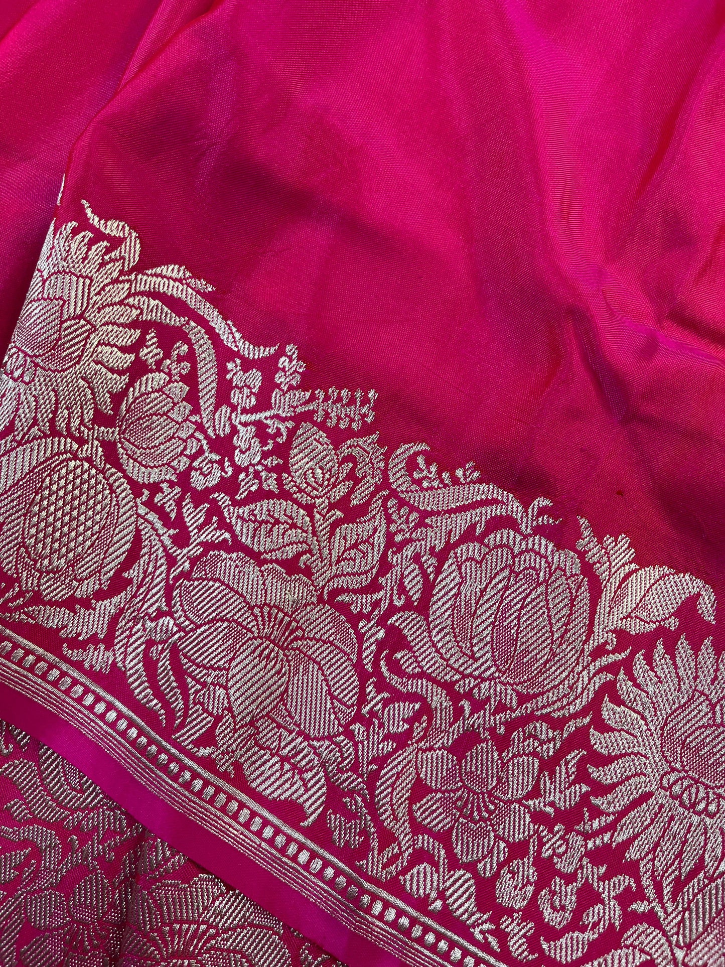 PINK DOUBLE SILK PURE HANDLOOM BANARASI SAREE