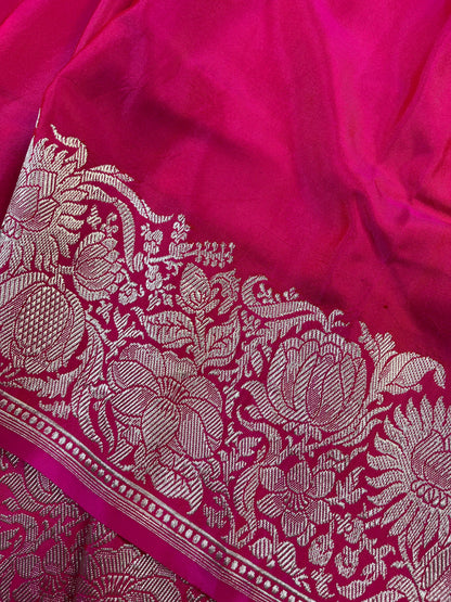 PINK DOUBLE SILK PURE HANDLOOM BANARASI SAREE