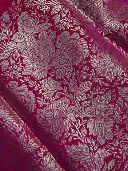 PINK DOUBLE SILK PURE HANDLOOM BANARASI SAREE