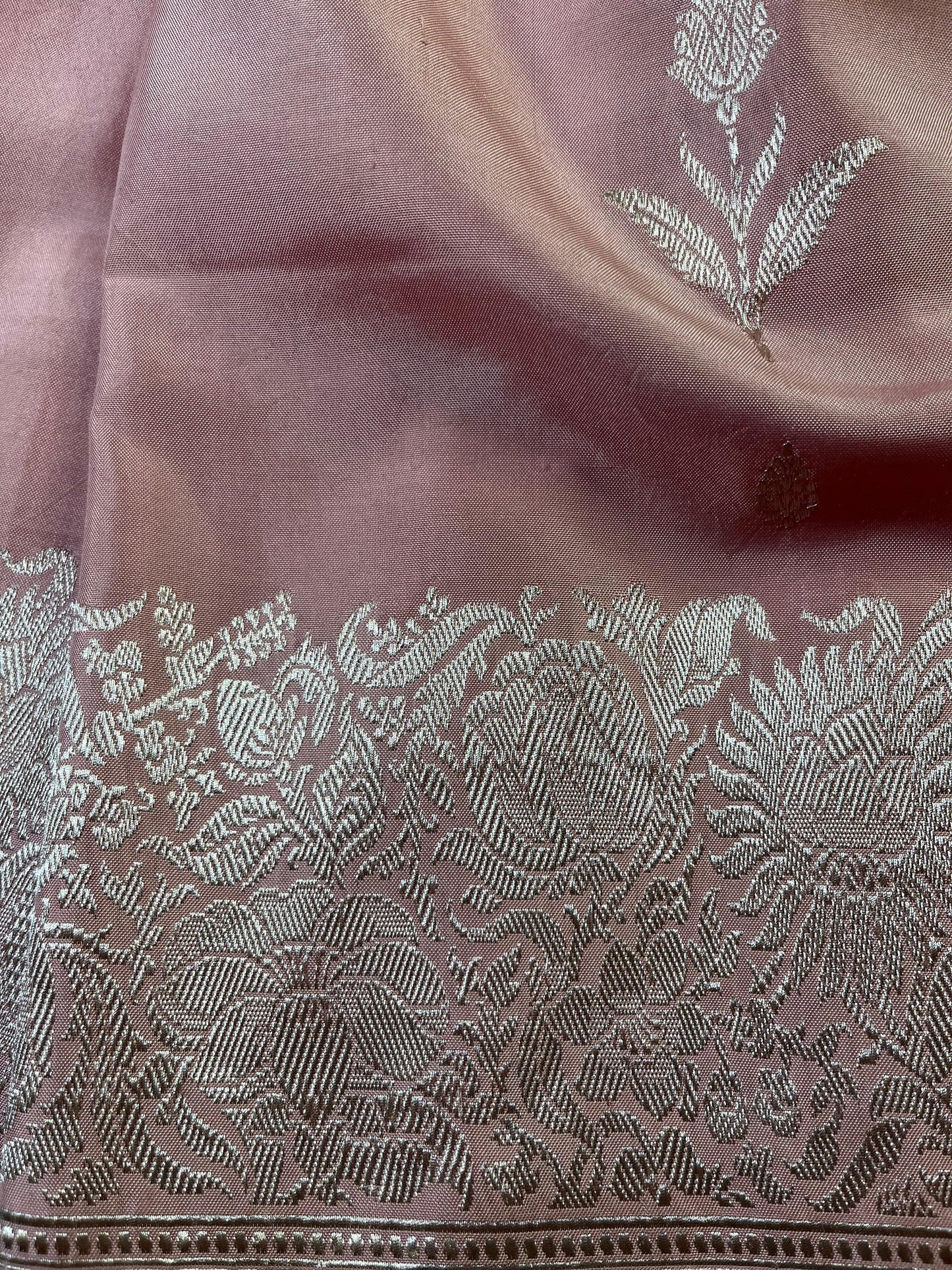 PINK DOUBLE SILK PURE HANDLOOM BANARASI SAREE