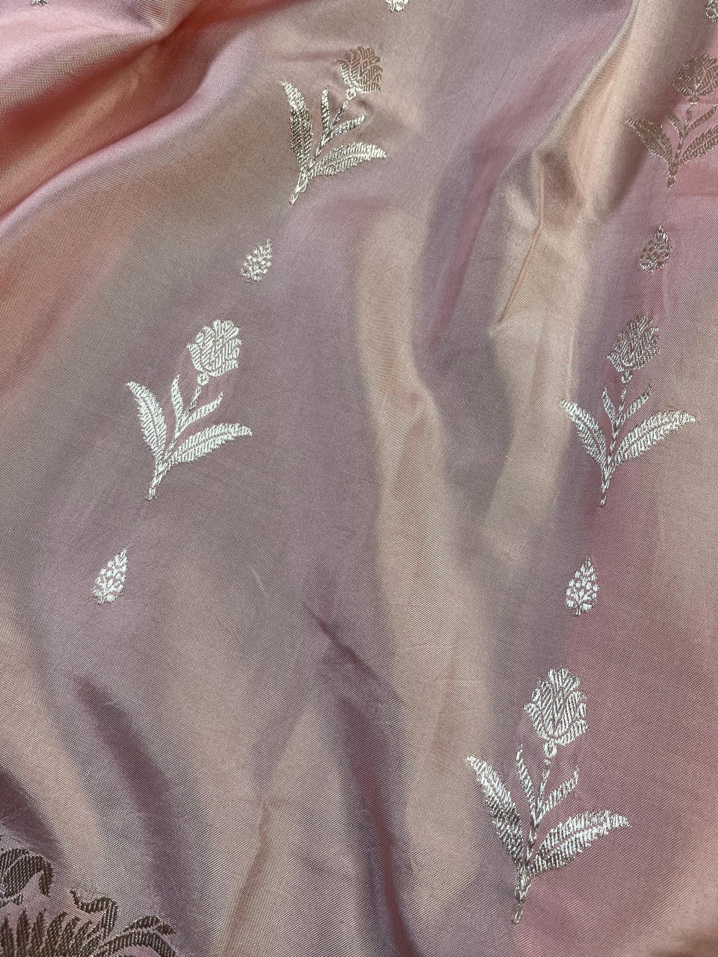 PINK DOUBLE SILK PURE HANDLOOM BANARASI SAREE