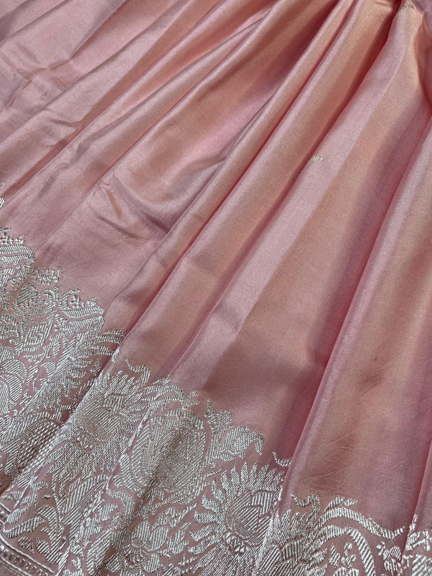 PINK DOUBLE SILK PURE HANDLOOM BANARASI SAREE