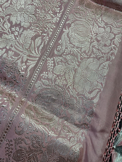 PINK DOUBLE SILK PURE HANDLOOM BANARASI SAREE