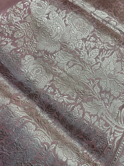 PINK DOUBLE SILK PURE HANDLOOM BANARASI SAREE