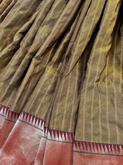 MEHENDI GREEN SILK PURE HANDLOOM PAITHANI SAREE