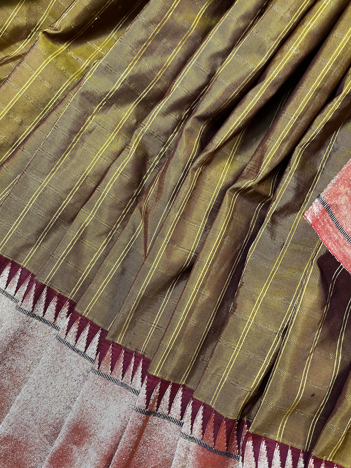 MEHENDI GREEN SILK PURE HANDLOOM PAITHANI SAREE